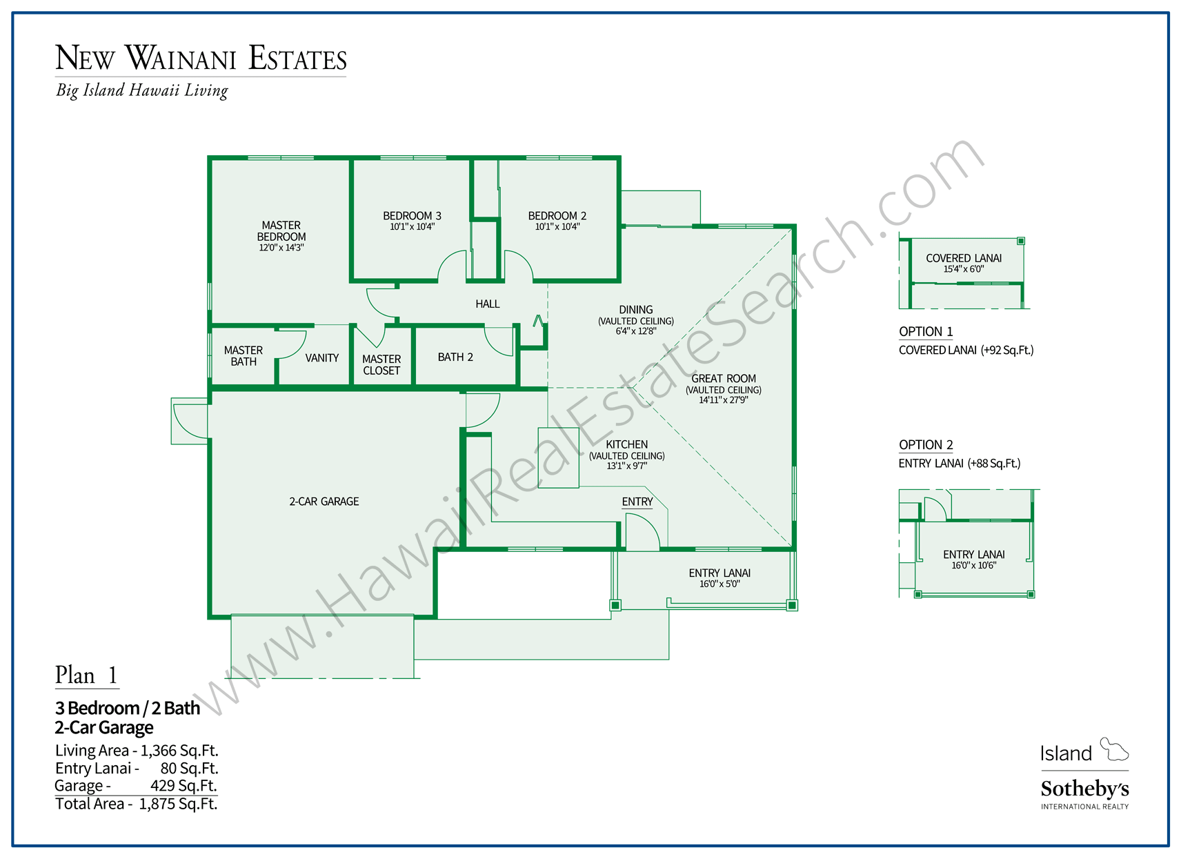 New Waianani Estates Floor Plan 1